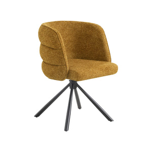 English Elm 270° Swivel Mid-Century Modern Upholstered Desk Chairs Set of 2 with Thick Cushion & Metal Base Orange W757P281147