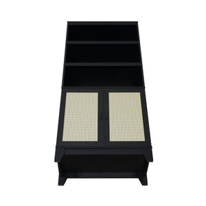English Elm Sheridan 31" Bookcase Cabinet with 7 Shelves, Soft-Close Doors, Adjustable Shelves, Stylish Legs Black B365P397892