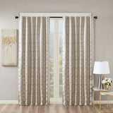 SunSmart Cassius Glam/Luxury Jacquard Lined Total Blackout Rod Pocket/Back Tab Curtain Panel SS40-0098 Grey/Silver