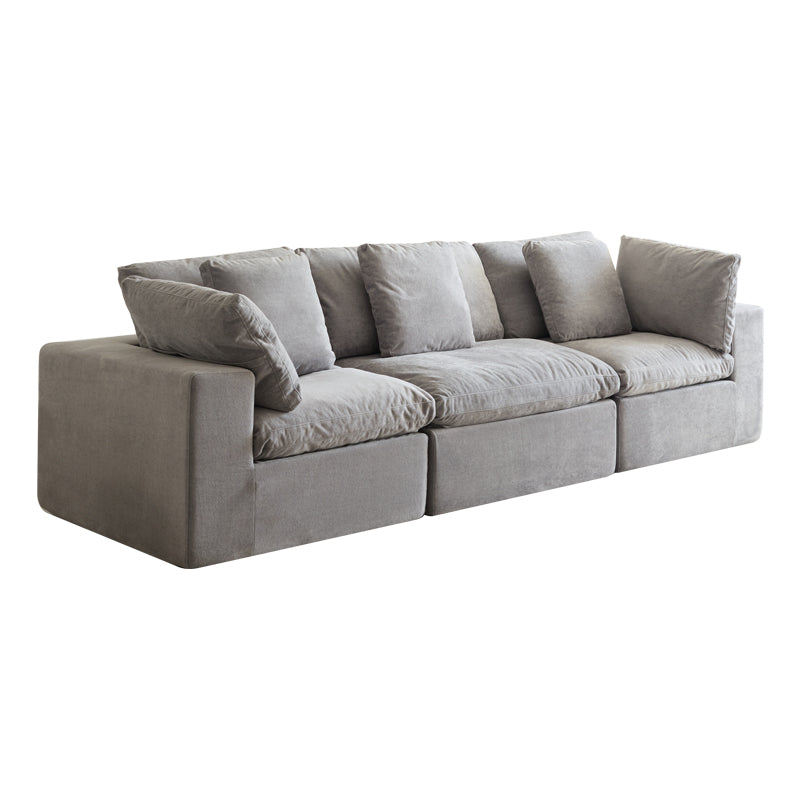 English Elm Modular Sectional Sofa - Space-Saving Light Gray Sleeper Couch With Comfy Sherpa Fabric Design W3622S00008
