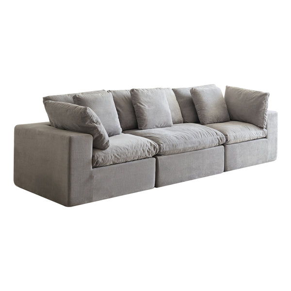 English Elm Modular Sectional Sofa - Space-Saving Light Gray Sleeper Couch With Comfy Sherpa Fabric Design W3622S00008