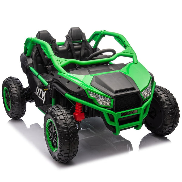 English Elm 24v Two Seater Kids Utv with Parental Remote Dual Motors Four Wheel Suspension Led Green W1578P198435
