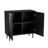 Christopher Knight Home® - Noble House - - Mirod Set Of 2 Modern Minimalist Side Cabinets,Versatile Storage Solution,Adjustable Shelves,Stylish Geometric Door Design,Perfect As Tv Stand