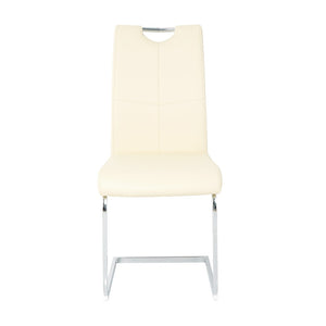 English Elm Modern Pu Upholstered Dining Chairs with Polished Metal Legs Ergonomic Set of 2 W210P164982