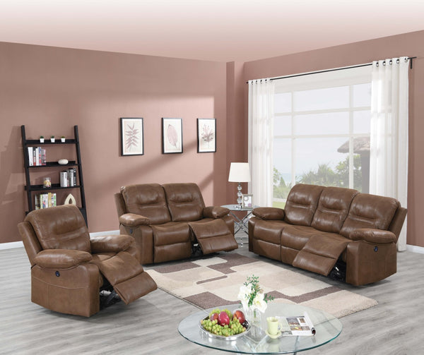 English Elm Modern Leatherette Power Recliner with Usb Port Plush Arms for Living Room Comfort B011P467870
