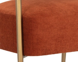 Sunpan Maestro Lounge Chair - Contemporary Curved Design with Antique Brass Legs for Luxurious Comfort Danny Rust