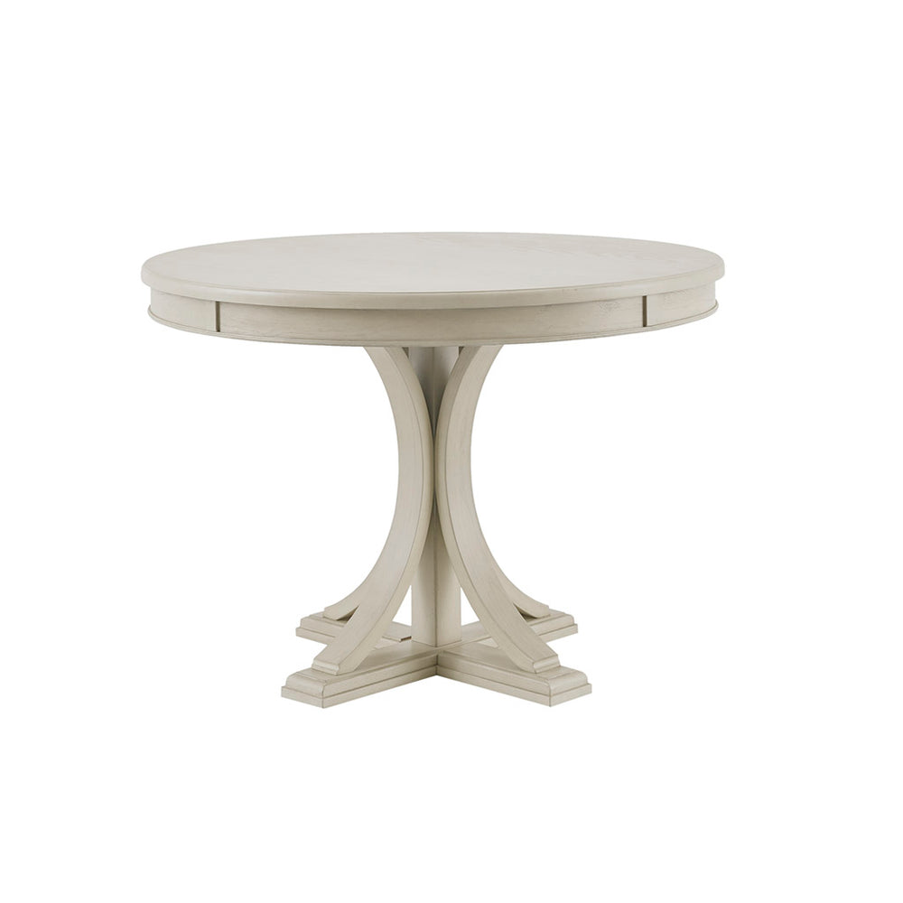 JLA Home Madison Park Signature - Round Round Dining Table Antique Cream Pedestal — Seats 4, Wood Veneer Top, Classic Transitional Design MPS121-0295
