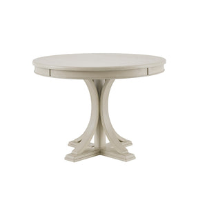 JLA Home Madison Park Signature - Round Round Dining Table Antique Cream Pedestal — Seats 4, Wood Veneer Top, Classic Transitional Design MPS121-0295