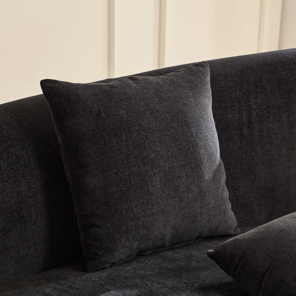 English Elm 125.98" Curved Sofa with Oversized Love Heart Backrest, Beige Fleece, Deep 25.19" Seat, 2 Pillows, Luxe Comfort W3208S00014