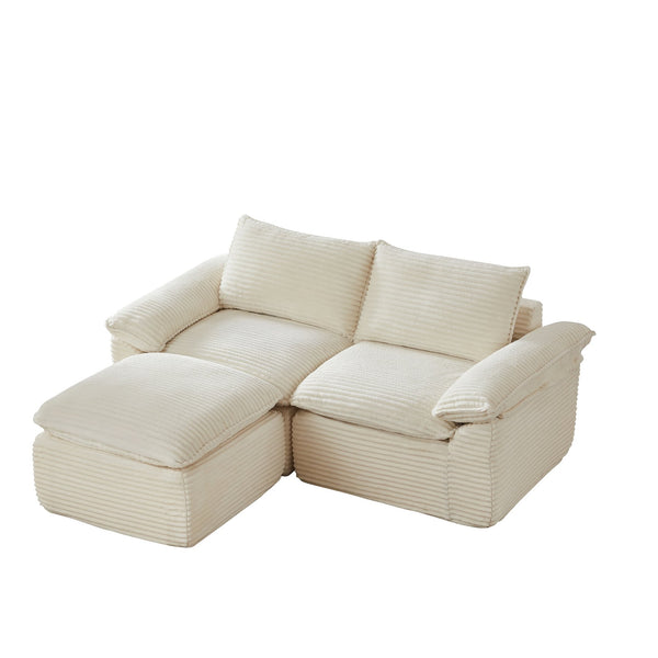 English Elm Modern Corduroy Cloud Sofa - Stylish, Configurable Comfort For Homes, Offices, And Apartments! W3396S00025