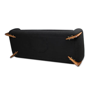 English Elm Jennifer Taylor Home - Alpine 90.5" Sherpa Sofa in Ebony Bouclé with 24" Deep Seats, Removable Cushions & Oak Legs Black B2719P238344