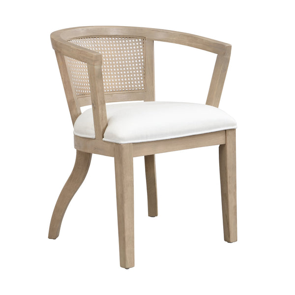 English Elm Christopher Knight Home® - Dining Armchairs Set Of 2 - Elegant Cream Upholstered Chairs With Cane Back For Stylish Comfort N771P290371A