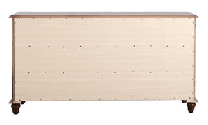 English Elm Summit G5950-D Cappuccino Dresser with 6 Dovetail Drawers, 65" Wide Wood Veneer Storage Chest, 35" H B078108348