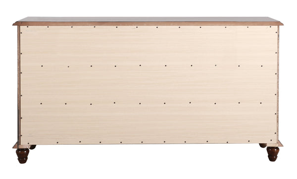 English Elm Summit G5950-D Cappuccino Dresser with 6 Dovetail Drawers, 65" Wide Wood Veneer Storage Chest, 35" H B078108348