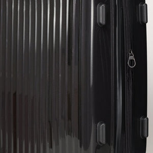 English Elm Luggage 3 Piece Pp Hard Shell Travel Set with Spinner Wheels Expandable Carry On Black T3292P316972