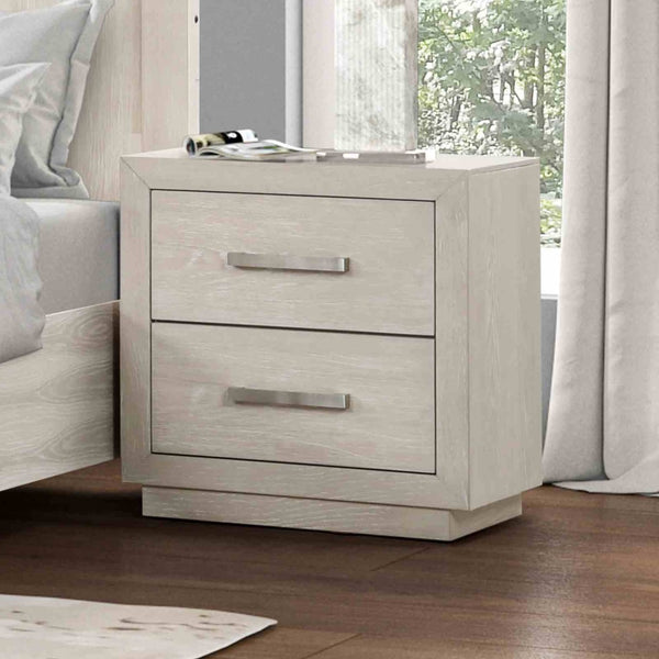 English Elm King Platform Bed Set with Led Headboard Oak Veneer Storage and Two Nightstands B2741S00863
