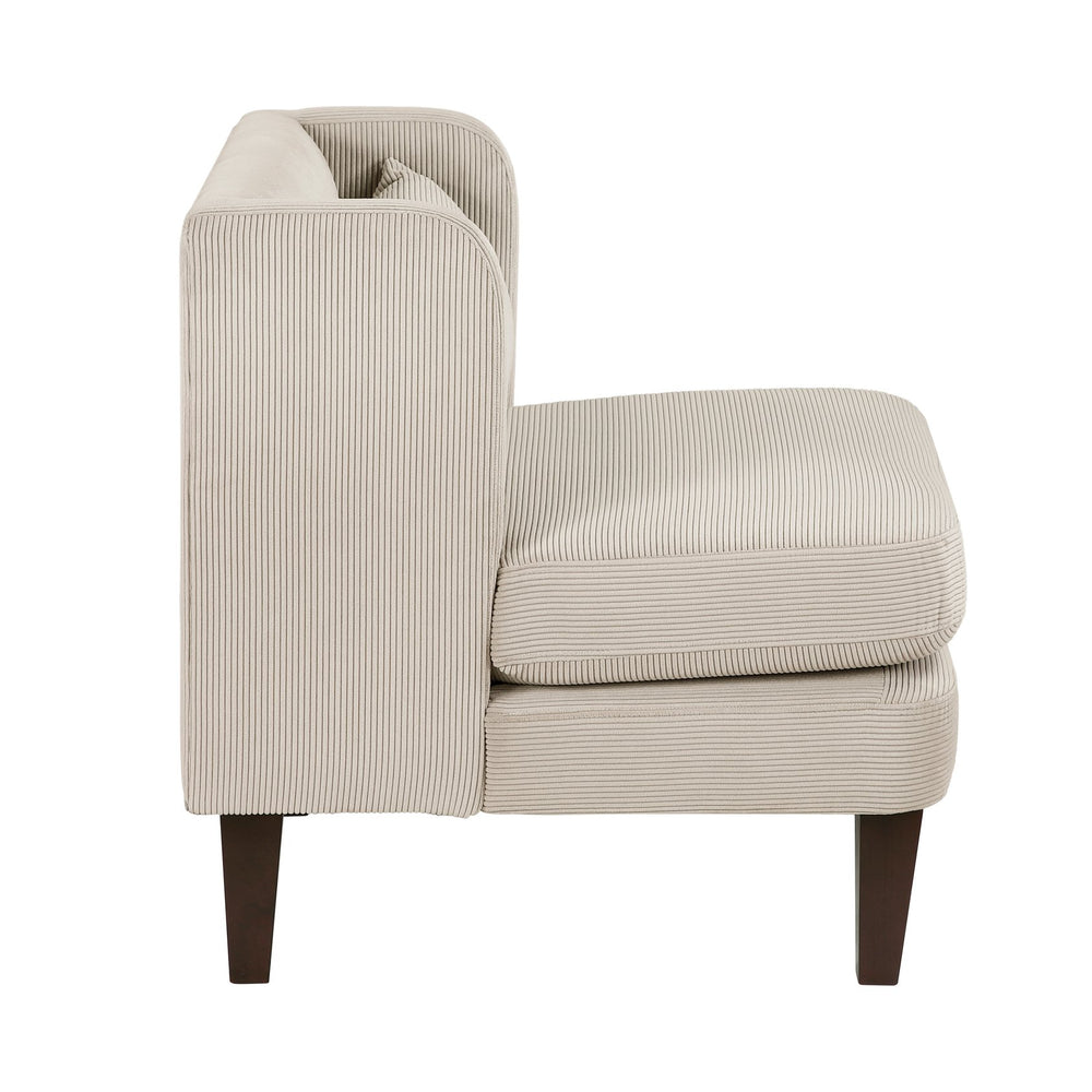 English Elm Modern Taupe Corduroy Accent Chair with Pillow, Upholstered Living Room Seat, Plush Comfort B011P287473