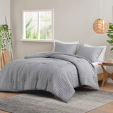 Urban Habitat Bentley Modern/Contemporary 3 Piece Matelasse Jacquard Comforter Set UH10-2491 Grey-Blue