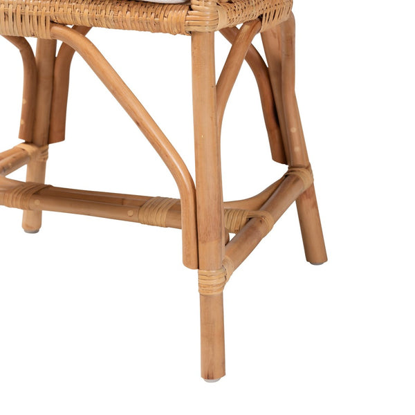 English Elm Modern Handwoven Rattan Dining Chair Artisan Crafted for Bohemian Coastal Rooms B2750P467641