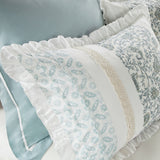 Madison Park Dawn Cottage/Country 9 Piece Cotton Percale Duvet Cover Set MP12-389 Aqua