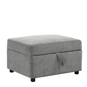 English Elm 26.6" Chenille Lift Top Storage Ottoman Wide Seat Footrest for Living Room or Bedroom Gray N719P264008E