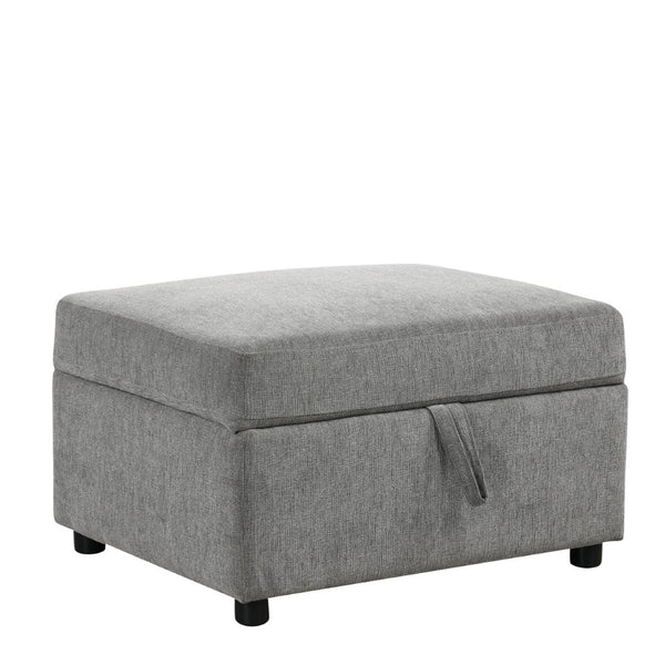 English Elm 26.6" Chenille Lift Top Storage Ottoman Wide Seat Footrest for Living Room or Bedroom Gray N719P264008E