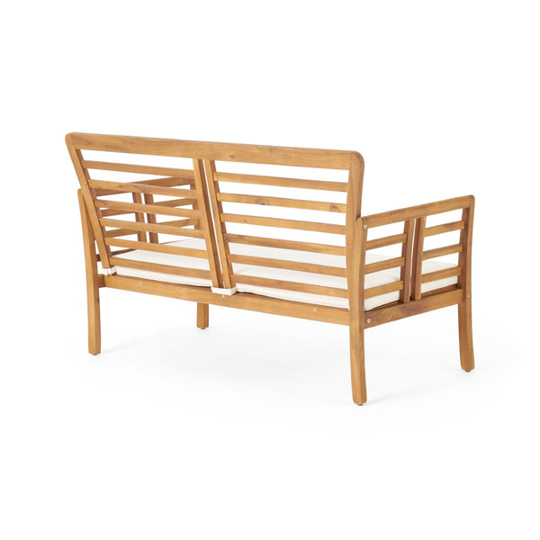 English Elm Caydon Outdoor Loveseat Solid Acacia Hardwood Open Slat Frame Patio Bench Seating 56818.00WTC