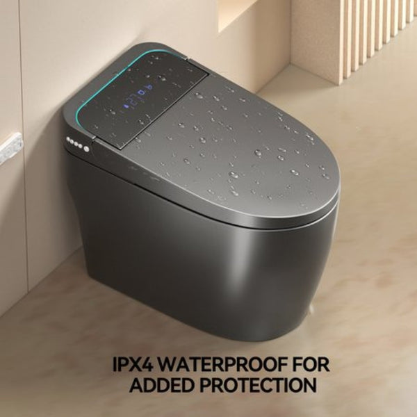 English Elm Unique Intelligent One Piece Toilet with Bidet Warm Air Dryer and Auto Sensor Seat Gray W3133P476382