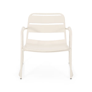 English Elm Christopher Knight Home® - CONRAD Modern Outdoor Chat Set with Powder-Coated Iron Frame, Open Slat Seats for Breezy Comfort Matte White N775P250736W