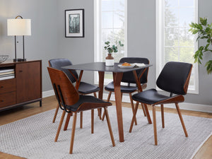 English Elm Dinette Square Marble Top Table with Walnut Bentwood Legs Seats Four Apartments B202P471542
