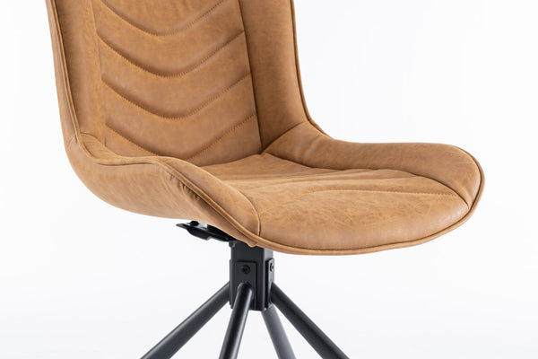 English Elm Mid-Century Modern Tufted Wingback Swivel Chairs, Set Of 2 - Stylish Leather Accent Chairs For Home T3903P405993