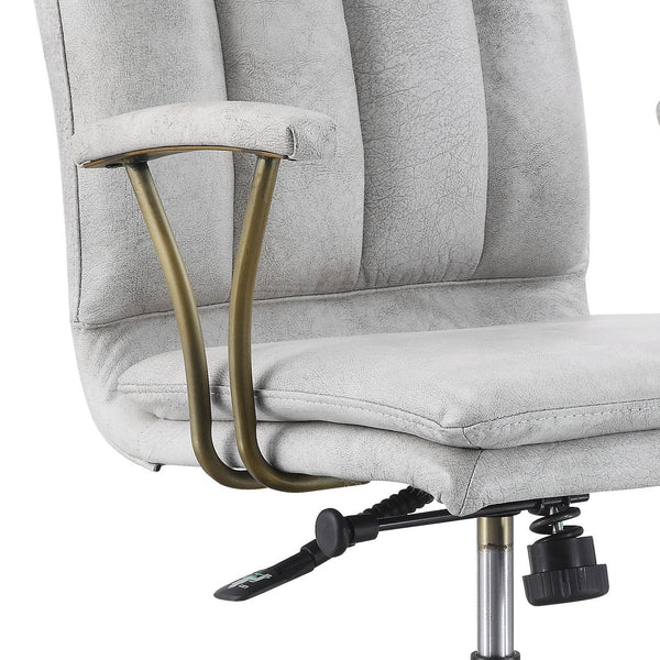 English Elm Damir Vintage White Top Grain Leather Office Chair - Tufted Bentwood Back, Swivel Lift, Casters B2726P256255