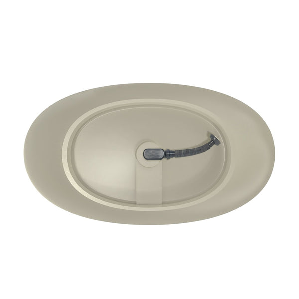 English Elm 55 Inch Solid Surface Freestanding Soaking Tub Matte Beige Spa Style Bathtub W1613P371990