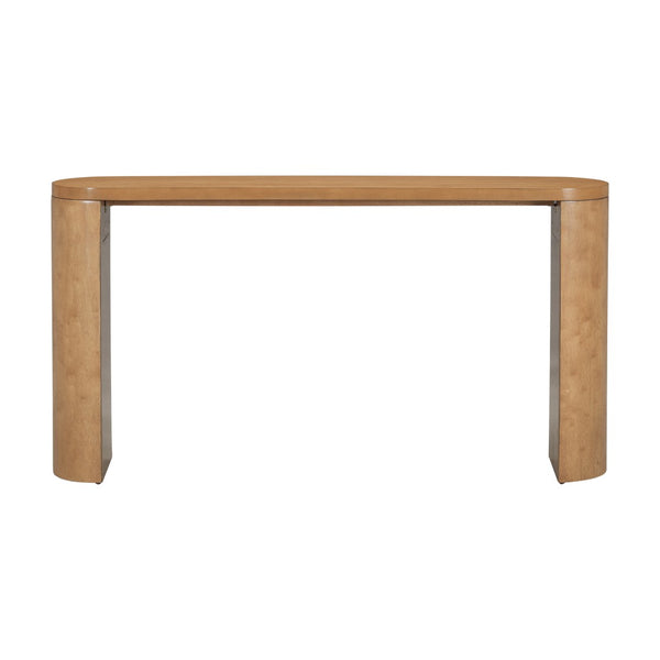 English Elm U_Style Modern Porch Table With Semi-Cylindrical Legs – Stylish Console For Entryways & Living Spaces N711P245617O-GIGA
