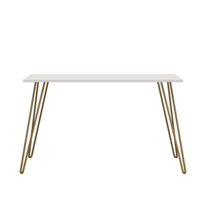 English Elm Owen Industrial Writing Desk with Hairpin Legs for Small Apartments and Home Offices B2733P417364