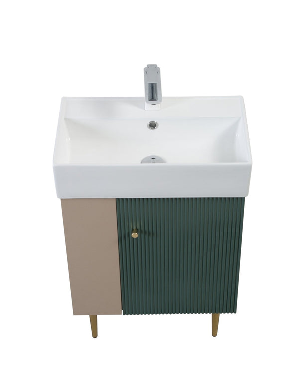 English Elm 21.6" Ceramic Vessel Sink Glossy White Rectangular Basin for Modern Bathroom Vanity W1573P446795