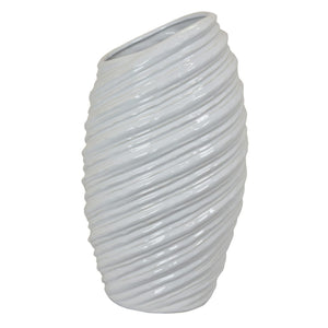 English Elm Avery Sculptural Ceramic Vase with Spiral Ribbed Texture for Modern Home Decor B056P416936