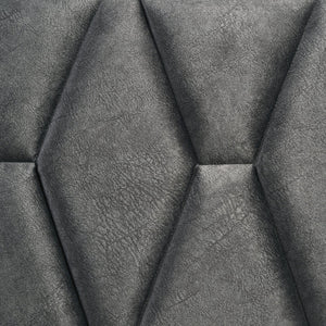 English Elm Taraval White Queen Upholstered Bed with Hexagon Tufted Dark Gray Headboard, Streamlined Frame, Modern Appeal B062S01308