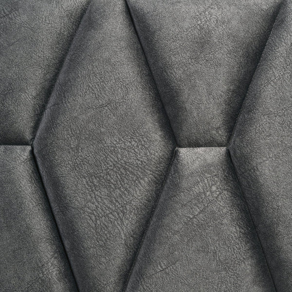 English Elm Taraval White Queen Upholstered Bed with Hexagon Tufted Dark Gray Headboard, Streamlined Frame, Modern Appeal B062S01308