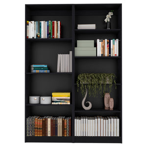 English Elm 2 Piece Bookcase Set with 9 Shelves – Matte Finish Storage Cabinets, Durable Particleboard, Modern Chic Appeal Black 45 L x 29 W x 4 H B070S00220