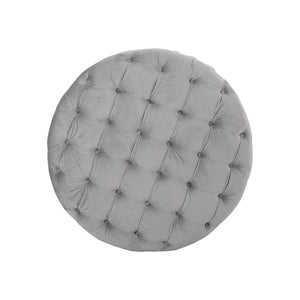 English Elm Ottoman Oversized Velvet Square Tufted Cocktail Piece for Glam Living Room Decor Grey 69074.00GRY