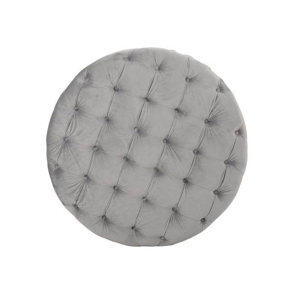 English Elm Ottoman Oversized Velvet Square Tufted Cocktail Piece for Glam Living Room Decor Grey 69074.00GRY