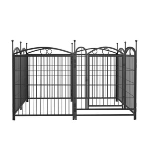English Elm Dog Playpen 8 Panel Heavy Duty Iron Pet Fence Foldable Indoor Outdoor Exercise Pen Black W368P234000