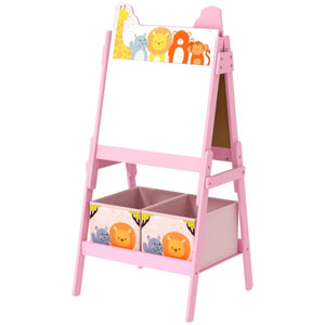 English Elm Kids Double Sided Art Easel Chalkboard Whiteboard with Storage Boxes for Young Artists T3971P440668
