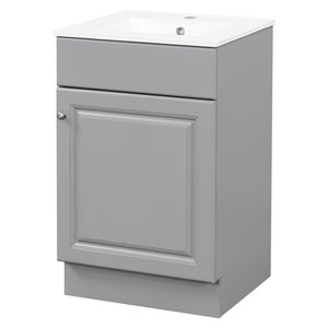 English Elm [video] 20 Inch Freestanding Bathroom Vanity with Ceramic Sink Soft Close Cabinet Gray N759P237946E