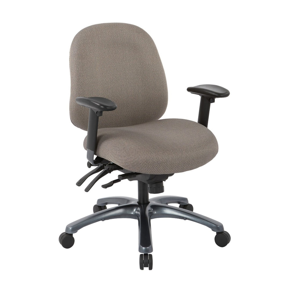 OSP Home Furnishings Multi-function Ergonomic Office Chair with Lumbar Support and Titanium Base for Pros Mid 8512-294
