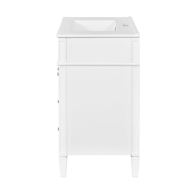 English Elm 30'' Modern Bathroom Vanity Set With Ceramic Sink & Mirror Cabinet - Stylish Storage Solution! SW000127AAK-1