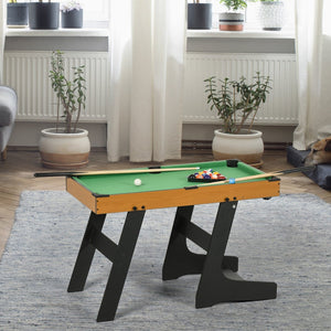 English Elm Soozier Foldable Billiards Table Set with Felt Surface Cues Balls for Game Room W2225P200671