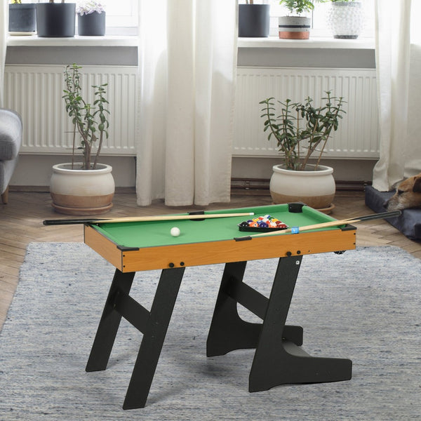 English Elm Soozier Foldable Billiards Table Set with Felt Surface Cues Balls for Game Room W2225P200671