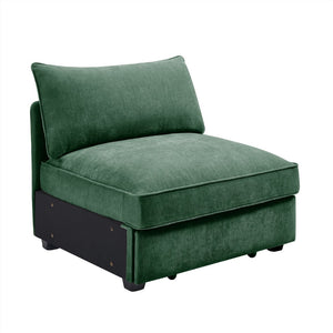 English Elm Armless Chenille Sofa with Hidden Storage Crescent Design for Modern Living Rooms W3041P293497
